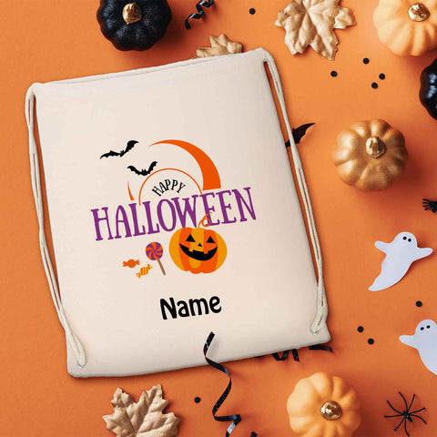 Bedruckter Turnbeutel für Kinder im Happy Halloween Design