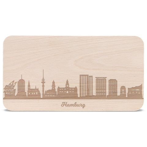 Frühstücksbrettchen Skyline Hamburg