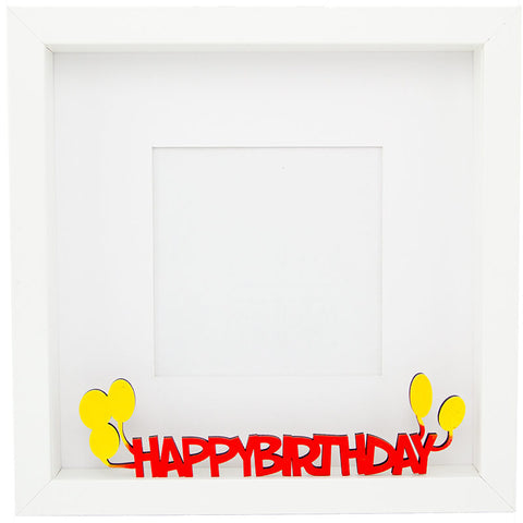 Happy Birthday Schriftzug mit Fotorahmen