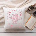 Bedrucktes Kissen mit Motiv Happy Valentines day Hearts