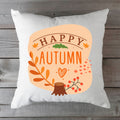 Bedrucktes Kissen mit Spruch Happy Autumn