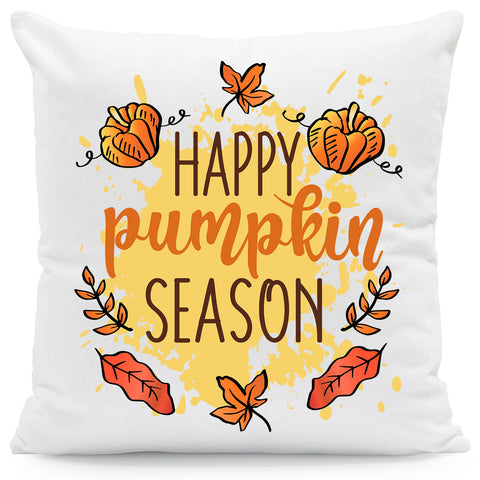 Bedrucktes Kissen mit Spruch Happy Pumpkin Season