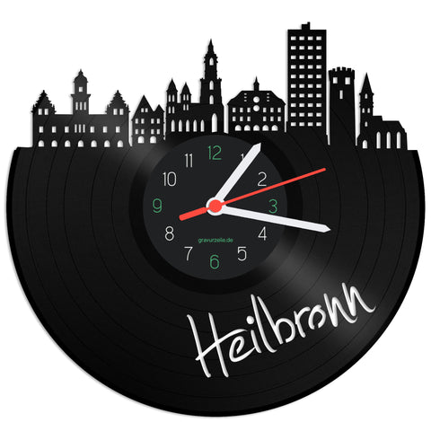 Schallplattenuhr Skyline Heilbronn
