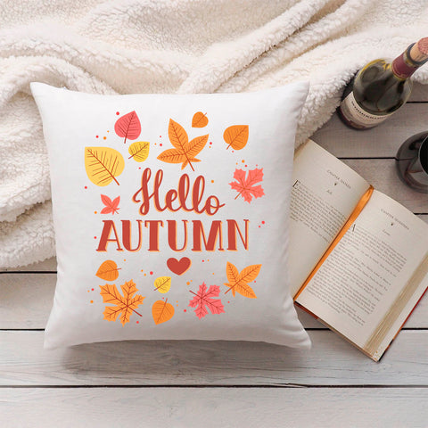 Bedrucktes Kissen mit Spruch Hello Autumn