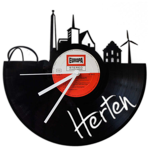 Schallplattenuhr Skyline Herten