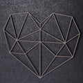Origami 3D Herz aus Holz -
