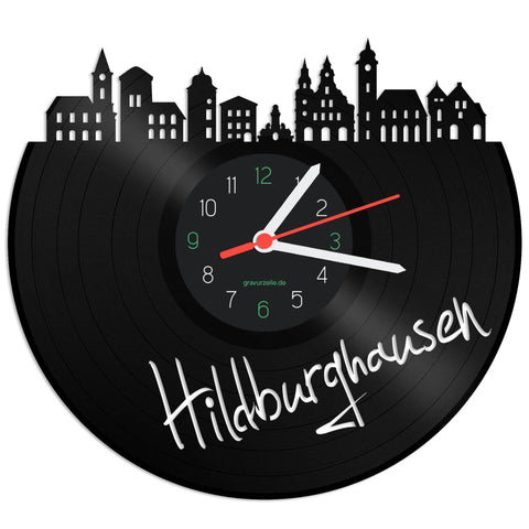 Schallplattenuhr Skyline Hildburghausen