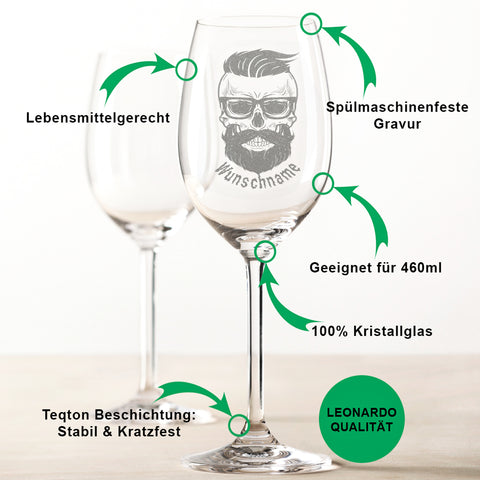 Leonardo Weinglas "Hipster" mit Namen Gravur
