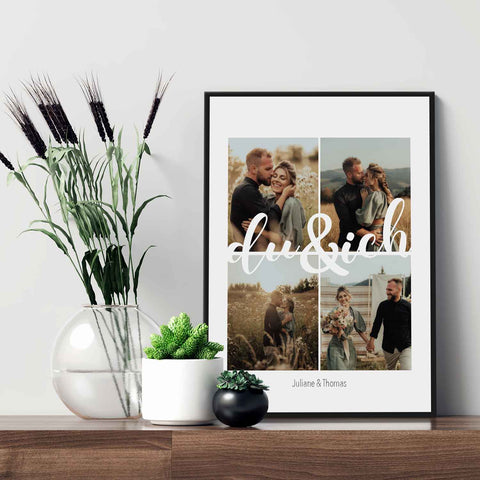 Holzschild mit Foto - Du & Ich - Fotocollage zum Selbstgestalten