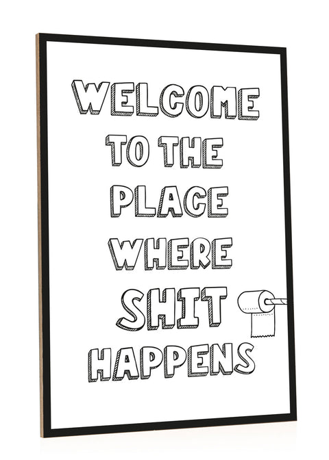 Holzschild mit Spruch Shit Happens