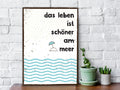 Holzschild Das Leben ist schöner am Meer