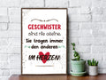 Holzschild Geschwister sind nie alleine