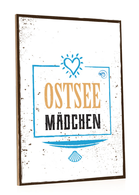 Holzschild Ostsee Mädchen