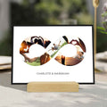 Holzschild mit Foto Collage - Bis zu 8 Bilder und Namen - Holzbild zum Selbstgestalten