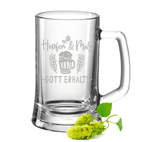 Montana Bierkrug mit Gravur "Hopfen und Malz Gott erhalts"