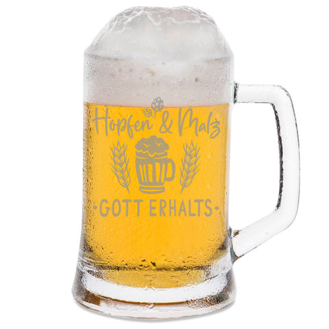 Montana Bierkrug mit Gravur "Hopfen und Malz Gott erhalts"