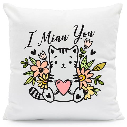 Bedrucktes Kissen mit Spruch I Miau You