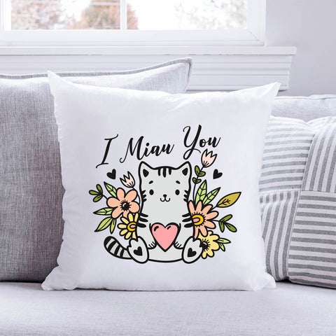 Bedrucktes Kissen mit Spruch I Miau You