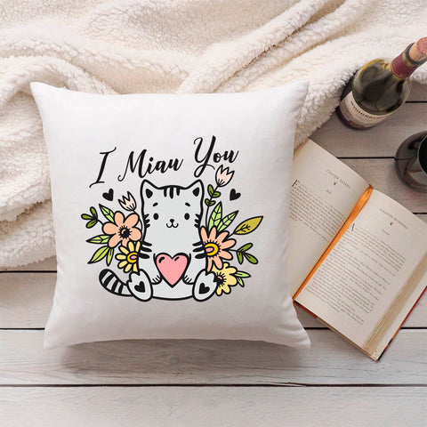 Bedrucktes Kissen mit Spruch I Miau You