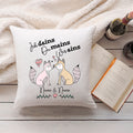 Bedrucktes Kissen mit Spruch Ich deins, Du meins, Wir eins