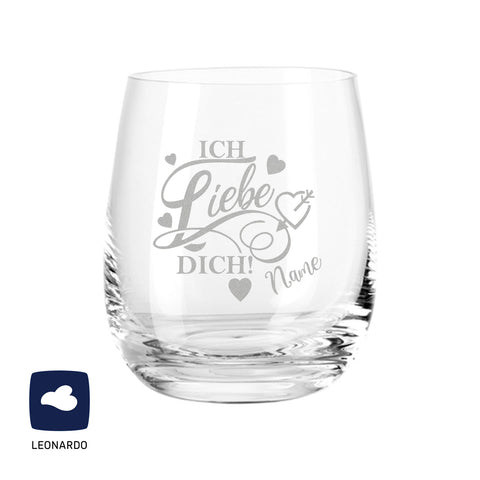 Leonardo Weinglas mit Gravur "Ich Liebe Dich" mit Name