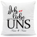 Bedrucktes Kissen mit Motiv "Ich Liebe Uns"
