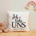 Bedrucktes Kissen mit Motiv "Ich Liebe Uns"