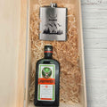 Flachmann aus Edelstahl Geschenkset - personalisiert mit Jägermeister im Set