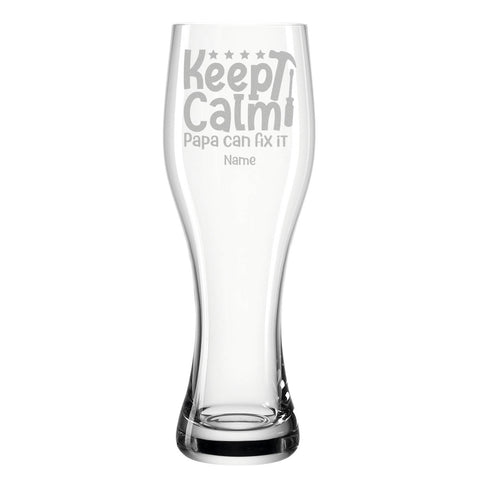Leonardo Weizenglas "Keep calm papa can fix it" mit Namen
