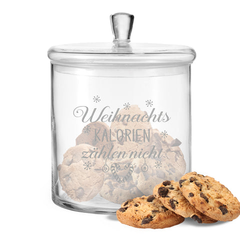 Leonardo Keksglas mit Motiv Weihnachts Kalorien zählen nicht