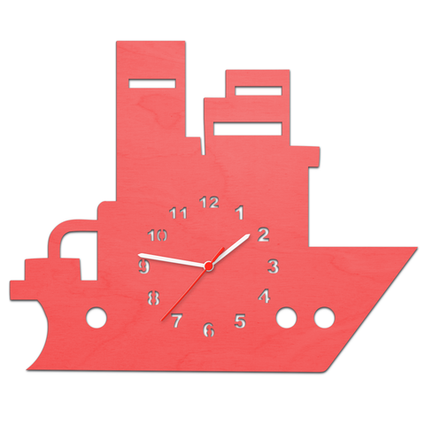 Kinder Wanduhr Boot Rot