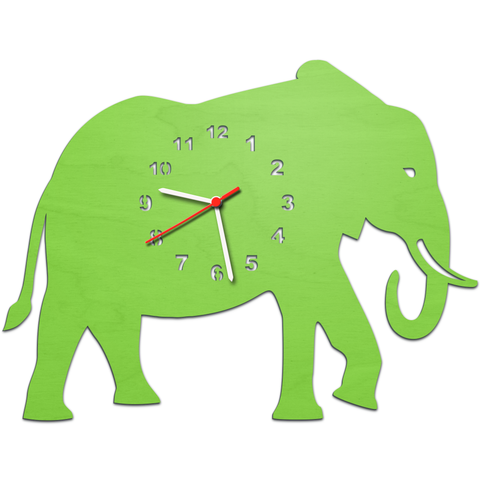 Kinder Wanduhren Elefant Grün