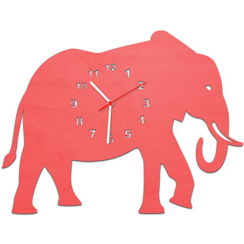 Kinder Wanduhren Elefant Rot