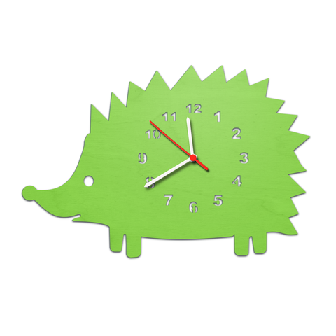 Kinder Wanduhr Igel Grün