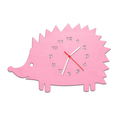 Kinder Wanduhr Igel Rosa