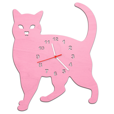 Kinder Wanduhren Katzen Rosa