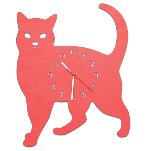 Kinder Wanduhren Katzen Rot