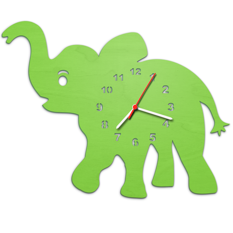 Kinder Wanduhr Elefant Grün