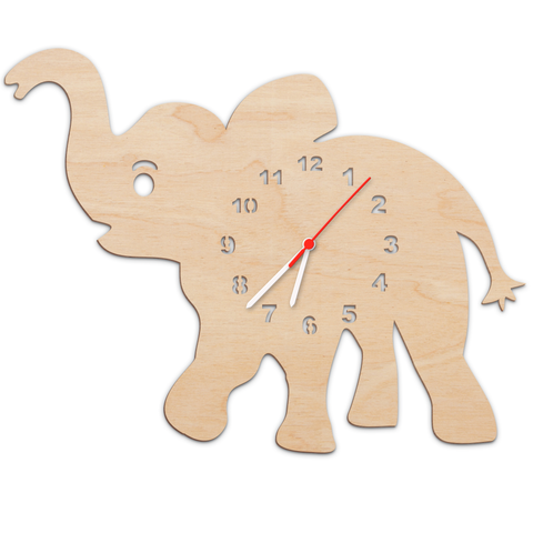 Kinder Wanduhr Elefant Natur