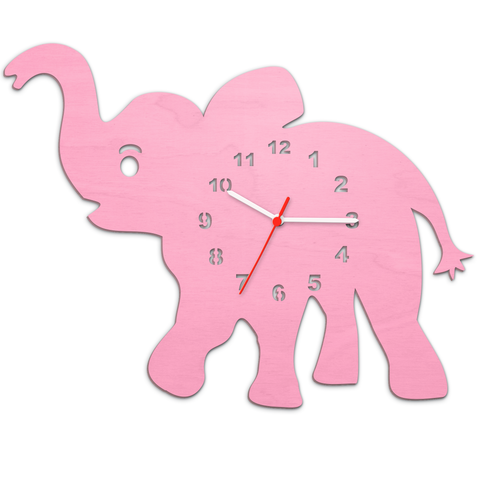 Kinder Wanduhr Elefant Rosa