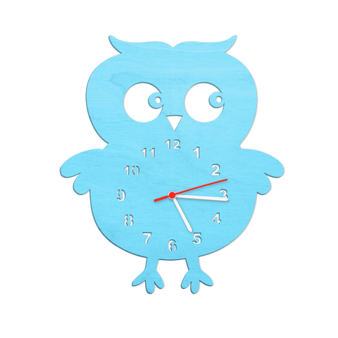 Kinder Wanduhr im Eulen Design