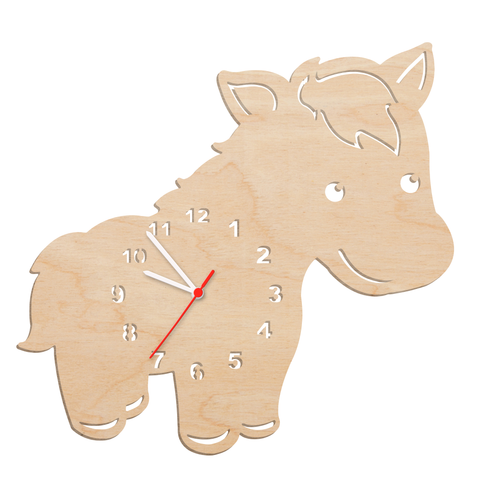Kinder Wanduhr im Pferd Design