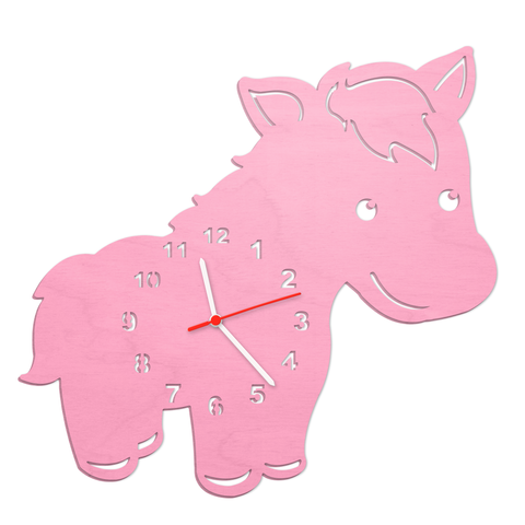 Kinder Wanduhr im Pferd Design