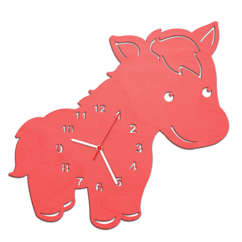 Kinder Wanduhr im Pferd Design