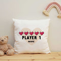 Bedrucktes Kissen mit Spruch "Player 1 & Player 2" im Set