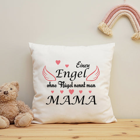 Bedrucktes Kissen mit Spruch Engel ohne Flügel