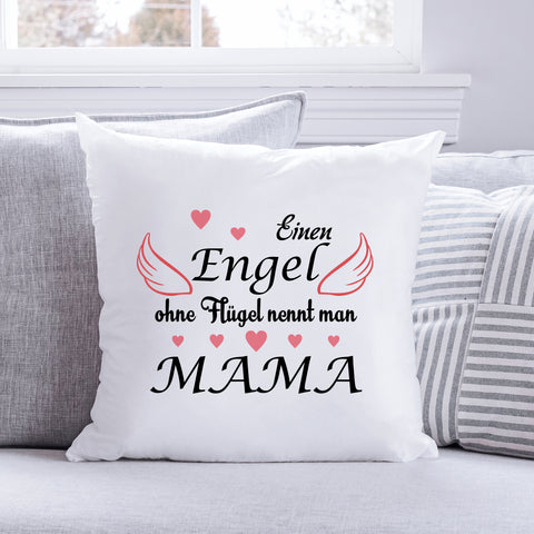 Bedrucktes Kissen mit Spruch Engel ohne Flügel