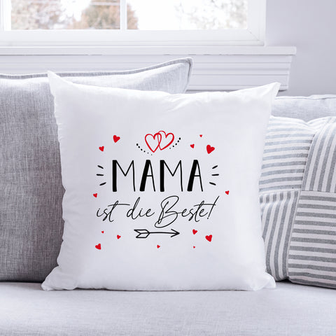 Bedrucktes Kissen mit Spruch Mama ist die Beste!