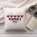 Bedrucktes Kissen mit Spruch "Player 1 & Player 2" im Set