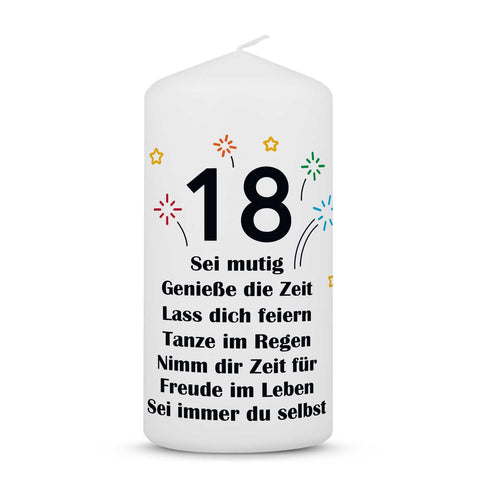 Kleine Geburtstagskerze "18 Jahre Geburtstag"